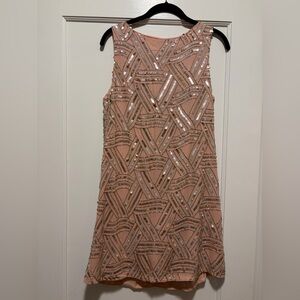 Alice + Olivia Blush Sequin Mini Dress